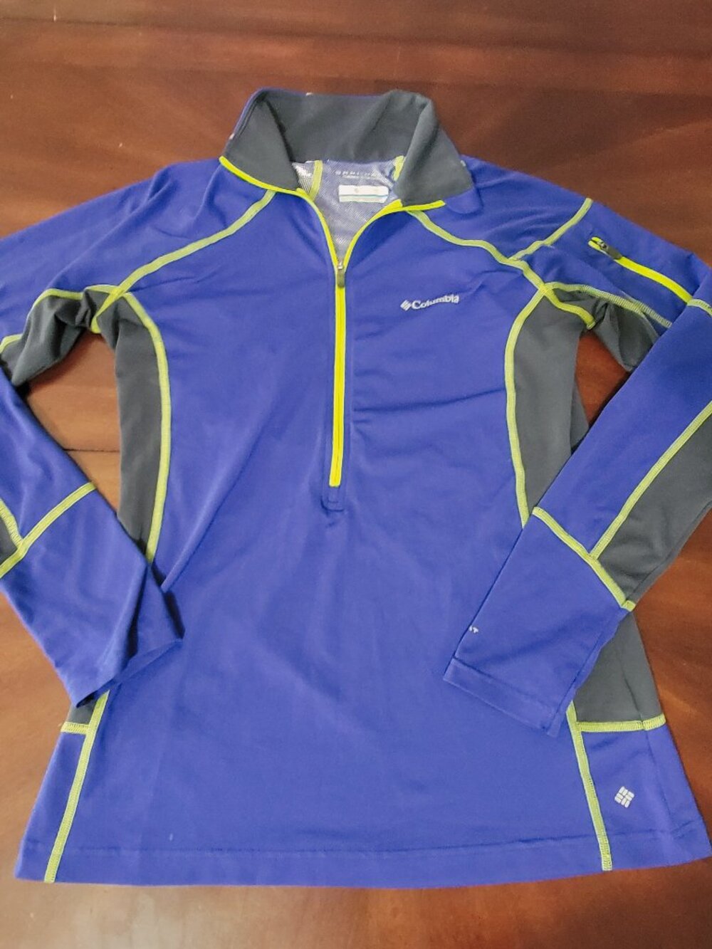 Columbia Womens Omni-Heat Half Zip Pullover Jacket Tech Fleece Purple Size M